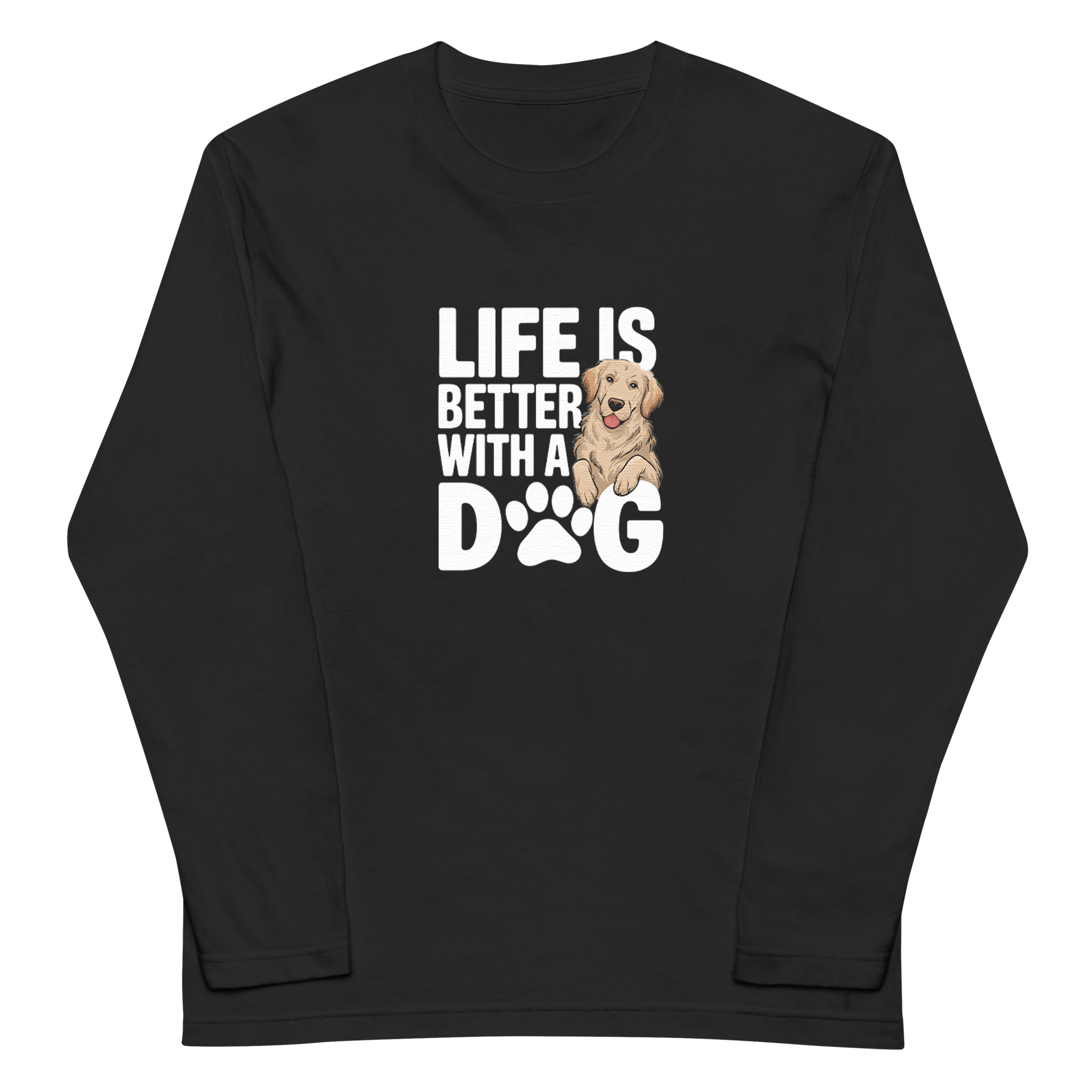 犬 ロン t 犬 長袖 t シャツ いぬ 犬イラスト ゴールデンレトリバー Life is better with a Golden